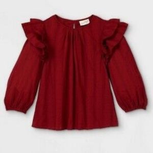Universal Thread Ruffle 3/4 Sleeve Blouse XS